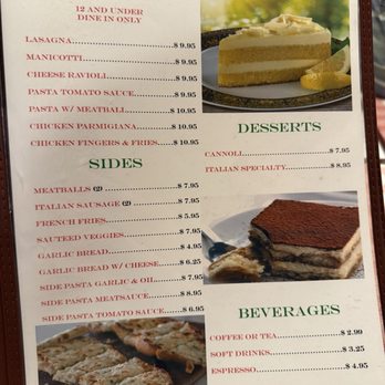 Villa Sorrento Cafe - Menu - Italian Near Me - Bradenton, Florida