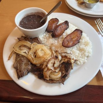 Sabor De Cuba - Steak with onions rice and beans - Cuban Near Me - Frederick, Maryland Sabor De Cuba - Steak with onions rice and beans - Cuban Near Me - Frederick, Maryland
