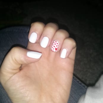 Nailin' It - White OPI with a heart and polka dots. So sweet for Valentine's Day! - Nail Salons Near Me - Arcadia, California Nailin' It - White OPI with a heart and polka dots. So sweet for Valentine's Day! - Nail Salons Near Me - Arcadia, California