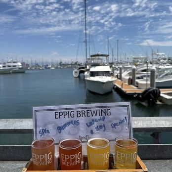Eppig Brewing - Waterfront Biergarten - Flight and marina view - Breweries Near Me - San Diego, California Eppig Brewing - Waterfront Biergarten - Flight and marina view - Breweries Near Me - San Diego, California