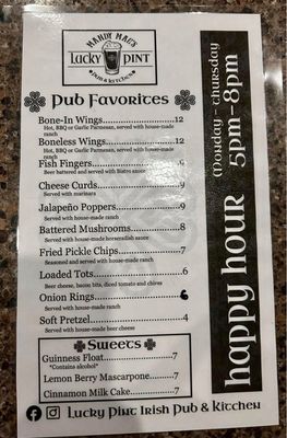 Menu photo 3 Lucky Pint Irish Pub And Kitchen Somerset, KY Menu photo 3 Lucky Pint Irish Pub And Kitchen Somerset, KY