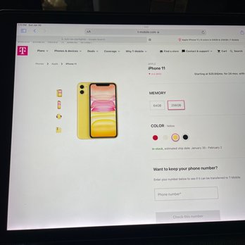 T-Mobile - A screen grab of the website showing it in stock - Mobile Phones Near Me - Cedar Park, Texas