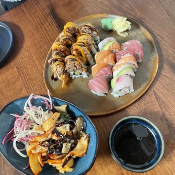 Toro - Squid salad, seared Carmel roll, and rainbow classic roll - Sushi Bars Near Me - Carmel, California Toro - Squid salad, seared Carmel roll, and rainbow classic roll - Sushi Bars Near Me - Carmel, California