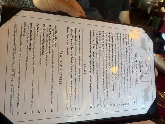 Menu photo 1 Whaling Station Steakhouse Monterey, CA