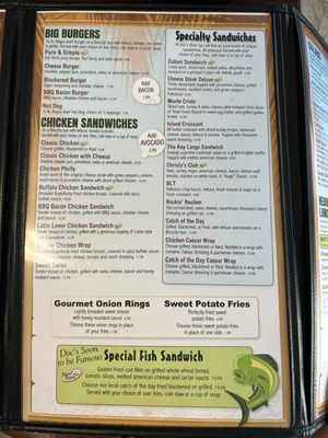 Menu photo 2 Doc's Diner Key Largo, FL