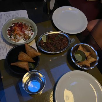 Dishoom - Vegetable & Lamb Samosas, Chili Chicken, Bhel Salad - Indian Near Me - London, XGL