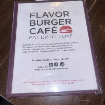 Flavor Burger Café - The menu - Cafes Near Me - WINDSOR, California
