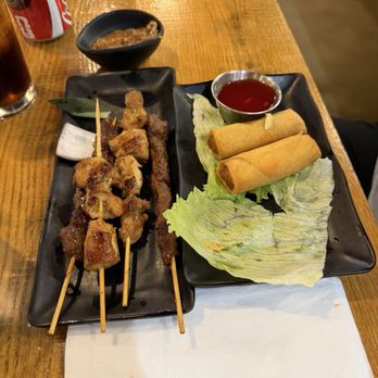 Hawker CO - A2.Chicken Skewer(4) A4.Vegetable Spring Roll(4) - Noodles Near Me - Las Vegas, Nevada Hawker CO - A2.Chicken Skewer(4) A4.Vegetable Spring Roll(4) - Noodles Near Me - Las Vegas, Nevada