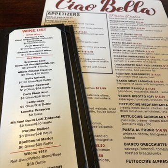 Ciao Bella - Menu - Pizza Near Me - Prescott Valley, Arizona
