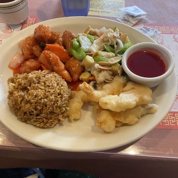China Delight Restaurant & Lounge - Combination #3. Fried Shrimp, Sweet and Sour Pork, Chicken Cow Mein and Fried Rice - Chinese Near Me - Corvallis, Oregon China Delight Restaurant & Lounge - Combination #3. Fried Shrimp, Sweet and Sour Pork, Chicken Cow Mein and Fried Rice - Chinese Near Me - Corvallis, Oregon
