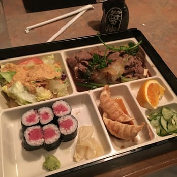 Plum Garden - Bento box for lunch. With beef and tuna roll - Japanese Near Me - Pittsford, New York