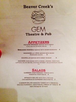 Menu photo 1 The Gem Wibaux, MT Menu photo 1 The Gem Wibaux, MT