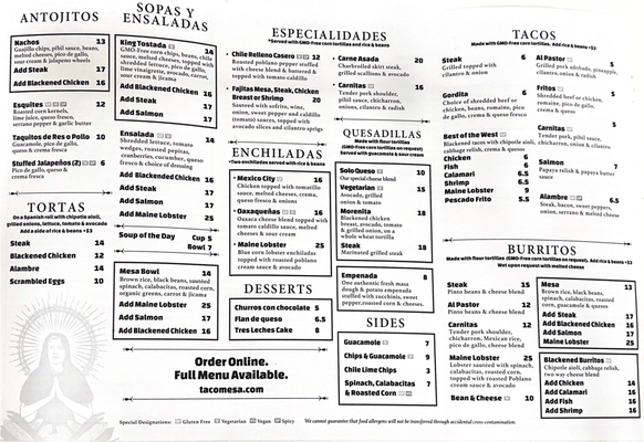 Menu photo 1 Taco Mesa Ladera Ranch, CA Menu photo 1 Taco Mesa Ladera Ranch, CA