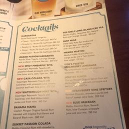 Drink menu