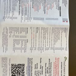Mango Thai Cuisine - New menu for new restaurant 7/18/2023