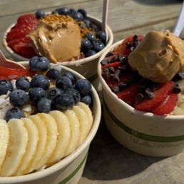 The bowls we ordered... don't delay eating... it gets hot in the sun!