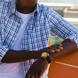 Turn up the summer style with the Seiko 5 Sports SRPL87. Featuring a bold yellow dial and sporty design, this timepiece adds ...