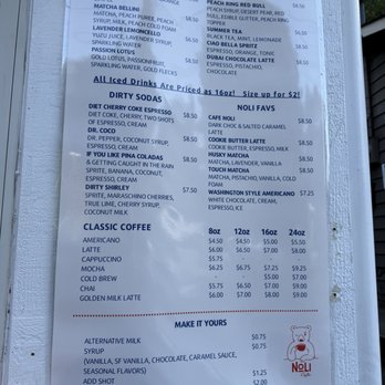 Noli Coffee - Summer '26 drink menu - Coffee & Tea Near Me - Bothell, Washington
