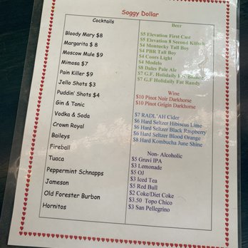 Soggy Dollar - Drink menu - Beer Bar Near Me - Salida, Colorado Soggy Dollar - Drink menu - Beer Bar Near Me - Salida, Colorado