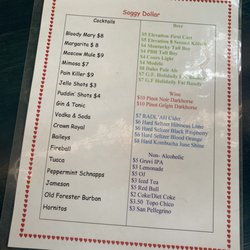 Soggy Dollar - Drink menu