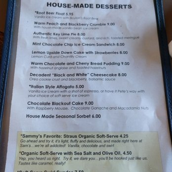 Sam's Chowder House - We should've gotten to the desserts. The organic soft-serve with sea salt and olive oil is what I considered adventurous! - Seafood Near Me - Half Moon Bay, California Sam's Chowder House - We should've gotten to the desserts. The organic soft-serve with sea salt and olive oil is what I considered adventurous! - Seafood Near Me - Half Moon Bay, California