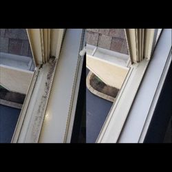 All- Around Washing - Before and after of sill cleaning that a customer wanted along with the window cleaning.