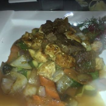 Mito - Hibachi chicken and steak, steaming hot..that is steam surrounding the food fyi :-) - Japanese Near Me - Forest Hills, New York