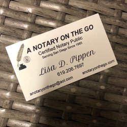A Notary On The Go - Lisa's card