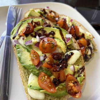 Goddess Goods - Avocado Caprese - Vegan Near Me - Morro Bay, California Goddess Goods - Avocado Caprese - Vegan Near Me - Morro Bay, California