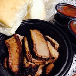 Pittsburgh Barbeque Company - Beef brisket by the pound comes with 4 BBQ sauces and 4 buns (semi hard or soft)