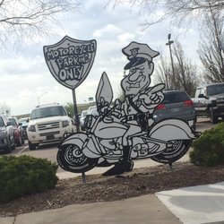 Hope Community Church - Motorcycle and guest parking near the church's front entrance.