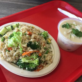 IB Thai - Veggie fried rice (the best!) plus yummy Tom kha soup - Thai Near Me - Imperial Beach, California