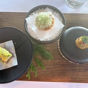 Canlis - Early bites. Twice baked potato (right) was my favorite - New American Near Me - Seattle, Washington Canlis - Early bites. Twice baked potato (right) was my favorite - New American Near Me - Seattle, Washington