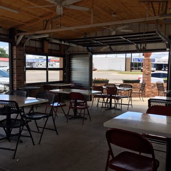 J's Casa Burger - Dining area is a patio they are finishing that is open air with ceiling fans and doors that will roll up - Burgers Near Me - River Oaks, Texas