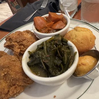 Fixins Soul Kitchen  - yam, chicken, collard greens, cornbread - Soul Food Near Me - Los Angeles, California