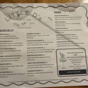 Little D’s - Menu - New American Near Me - Asheville, North Carolina