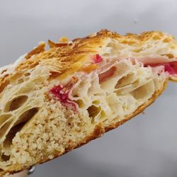 Pâtisserie Jouri - Inside the almond and raspberry croissant $3.25.