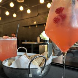 Berry spritz mocktail and grapefruit cello martini.