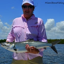 Miami Bonefishing - Eleanor with his first Bonefish