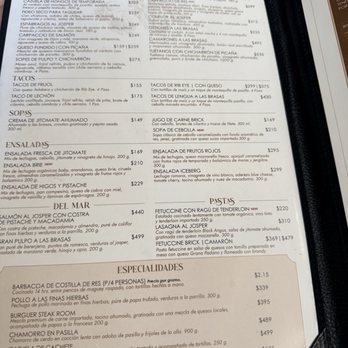 Brick - Menu - Steakhouses Near Me - Guadalajara, JAL