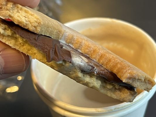 Photo of Gelatiamo - Seattle, WA, US. Short latte and chocolate hazelnut occhi di bue, delicious!