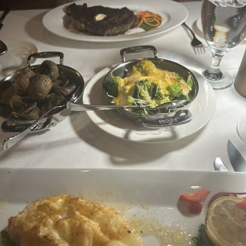 Arthur's Prime Steakhouse - Lobster tail "detailed" broccoli casserole and ribeye - Steakhouses Near Me - Little Rock, Arkansas