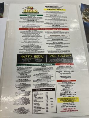 Menu photo 4 Serg’s Mexican Kitchen Honolulu, HI