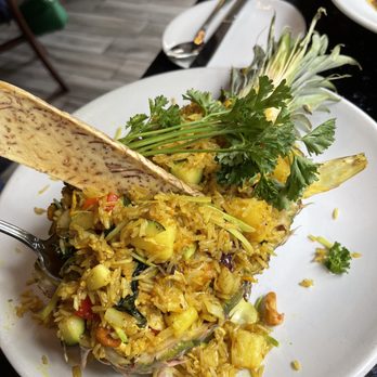 Poor Calvin's - Pineapple Shrimp Fried Rice - Asian Fusion Near Me - Atlanta, Georgia Poor Calvin's - Pineapple Shrimp Fried Rice - Asian Fusion Near Me - Atlanta, Georgia