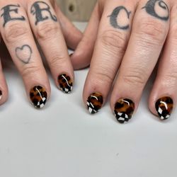 Kate Cannon Studio - Soft gel extensions with level 4 art; hand painted art
