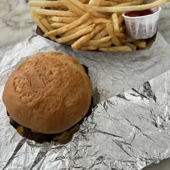 Bar Arbolada - Burger (w/gluten free bun) and fries - Bars Near Me - Oklahoma City, Oklahoma