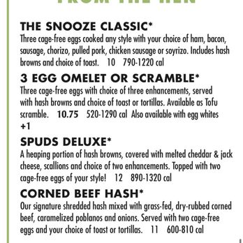 Snooze, an A.M. Eatery - Menu - Breakfast & Brunch Near Me - Addison, Texas