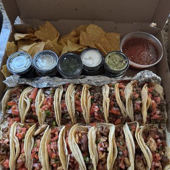 Central Taco and Tequila - Central Taco Box with ground beef tacos, chicken tinga tacos and all the toppings. - Tacos Near Me - Haddon Township, New Jersey