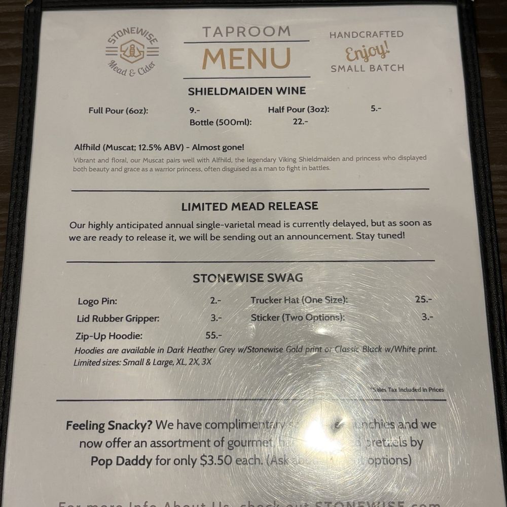 Stonewise - Current menu 1/31/2026 - Meaderies Near Me - Pahrump, Nevada Stonewise - Current menu 1/31/2026 - Meaderies Near Me - Pahrump, Nevada