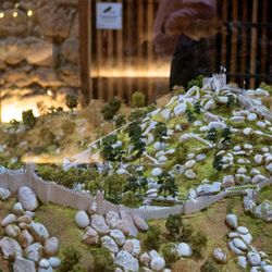 Castelo dos Mouros - Inside the church (Ingreja de São Pedro de Canaferrim): a scale model of the Castelo dos Mouros site